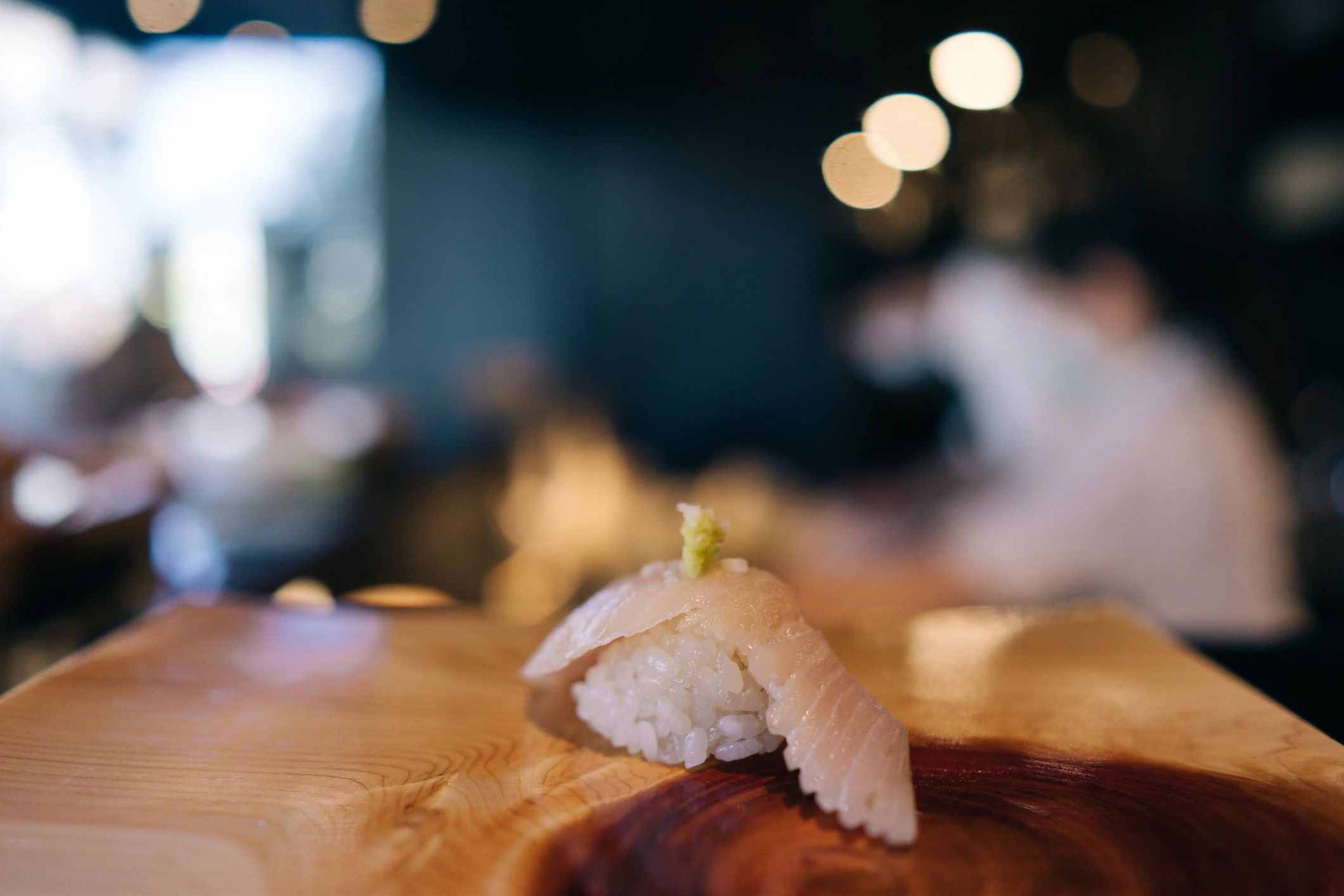 Nigiri sushi served omakase style