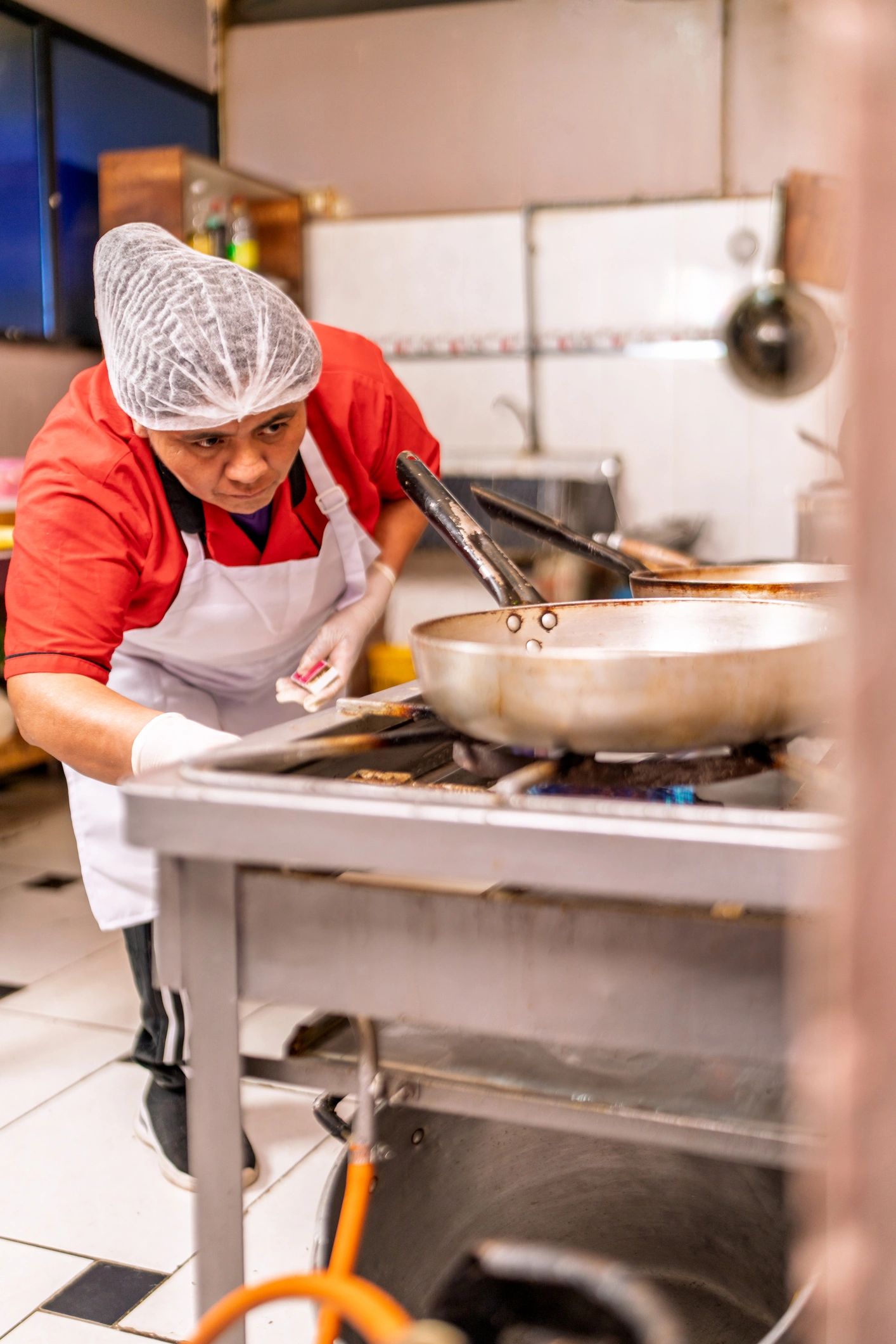 Chef working in a professional kitchen